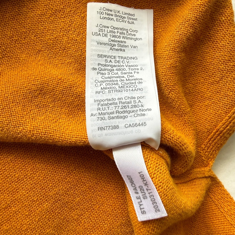 J.Crew Womens Mustard Yellow Linen Viscose V-Neck Sweater Small Quiet Luxury - Picture 4 of 7